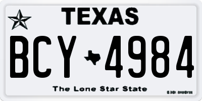 TX license plate BCY4984