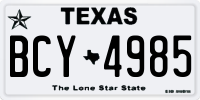 TX license plate BCY4985