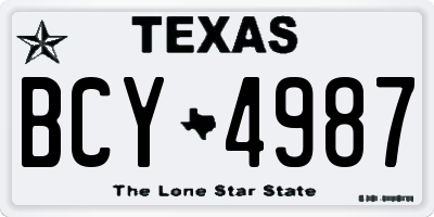 TX license plate BCY4987