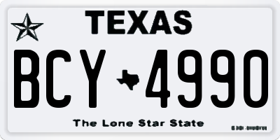 TX license plate BCY4990