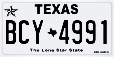 TX license plate BCY4991