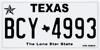 TX license plate BCY4993