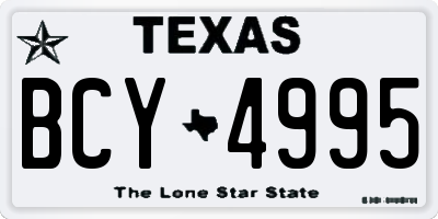 TX license plate BCY4995
