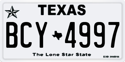 TX license plate BCY4997