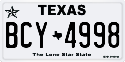 TX license plate BCY4998