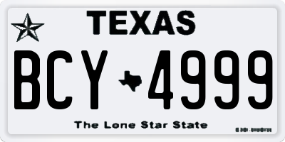 TX license plate BCY4999