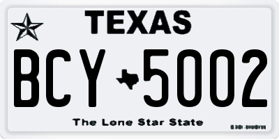 TX license plate BCY5002