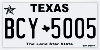 TX license plate BCY5005
