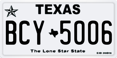 TX license plate BCY5006