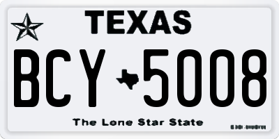 TX license plate BCY5008