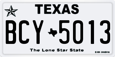 TX license plate BCY5013
