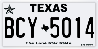 TX license plate BCY5014