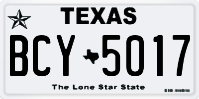 TX license plate BCY5017