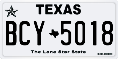 TX license plate BCY5018
