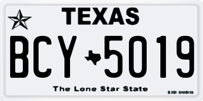 TX license plate BCY5019