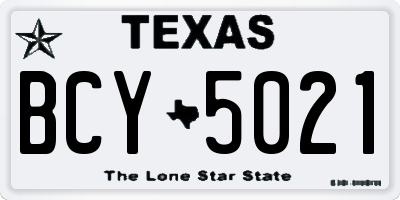 TX license plate BCY5021