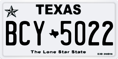 TX license plate BCY5022