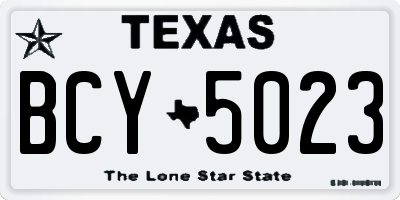 TX license plate BCY5023