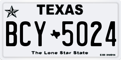 TX license plate BCY5024