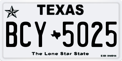 TX license plate BCY5025