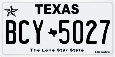 TX license plate BCY5027