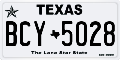 TX license plate BCY5028