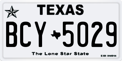 TX license plate BCY5029