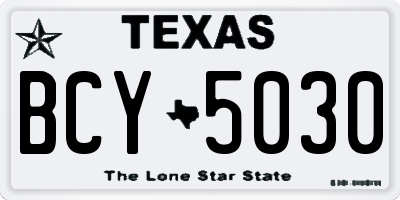 TX license plate BCY5030