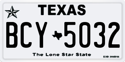 TX license plate BCY5032