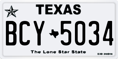 TX license plate BCY5034