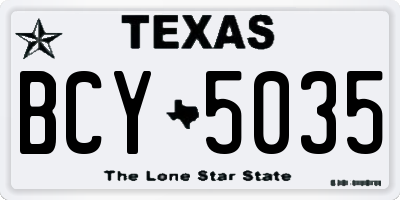 TX license plate BCY5035