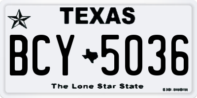TX license plate BCY5036
