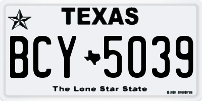 TX license plate BCY5039