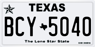 TX license plate BCY5040