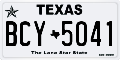 TX license plate BCY5041