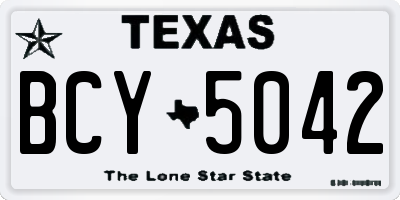 TX license plate BCY5042
