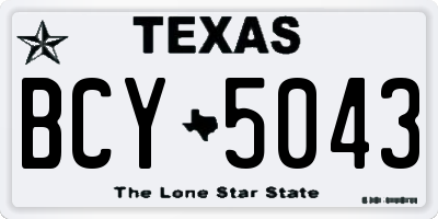 TX license plate BCY5043