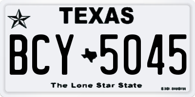 TX license plate BCY5045