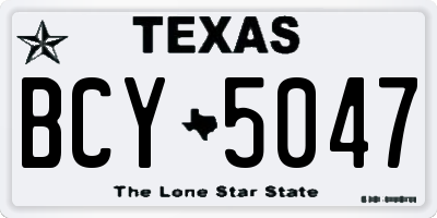 TX license plate BCY5047