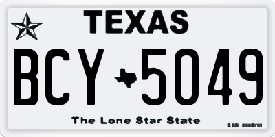TX license plate BCY5049