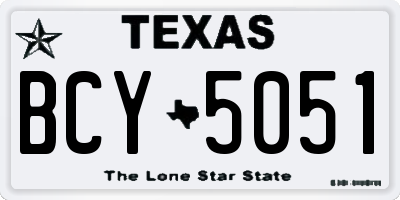 TX license plate BCY5051