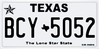 TX license plate BCY5052