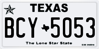 TX license plate BCY5053