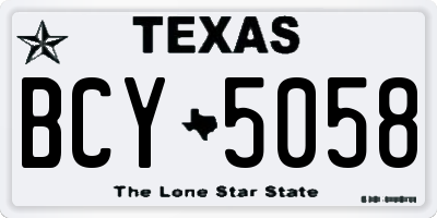 TX license plate BCY5058