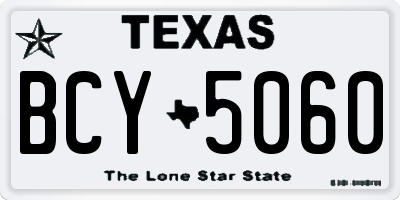TX license plate BCY5060