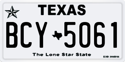 TX license plate BCY5061