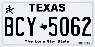 TX license plate BCY5062