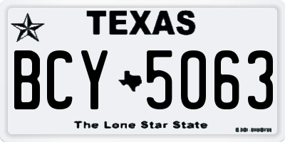 TX license plate BCY5063
