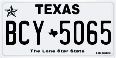 TX license plate BCY5065
