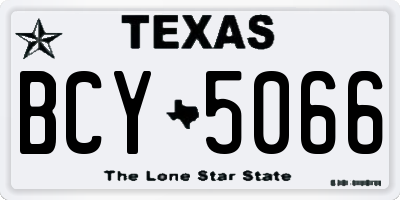 TX license plate BCY5066